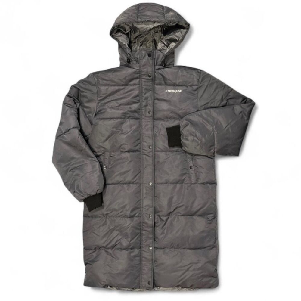 Sixth June Paris Puffer Coat Men 3XL Gray Hooded Parka Insulated Nylon NWT